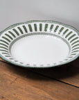 French Porcelain Scalloped Dessert Bowl / Green