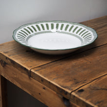 Load image into Gallery viewer, French Porcelain Scalloped Dessert Bowl / Green