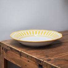 Load image into Gallery viewer, French Porcelain Scalloped Dessert Bowl / Yellow