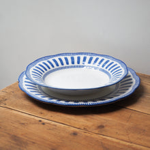 Load image into Gallery viewer, French Porcelain Scalloped Dinner Plate /Blue