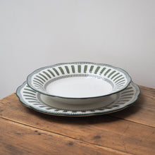 Load image into Gallery viewer, French Porcelain Scalloped Dinner Plate / Green