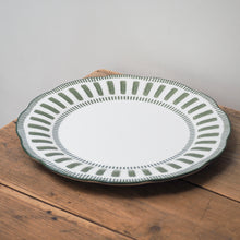 Load image into Gallery viewer, French Porcelain Scalloped Dinner Plate / Green