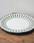 French Porcelain Scalloped Dinner Plate / Green