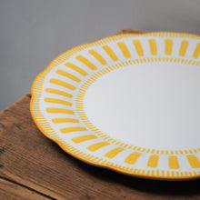 Load image into Gallery viewer, French Porcelain Scalloped Dinner Plate / Yellow