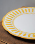 French Porcelain Scalloped Dinner Plate / Yellow