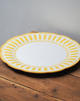 French Porcelain Scalloped Dinner Plate / Yellow