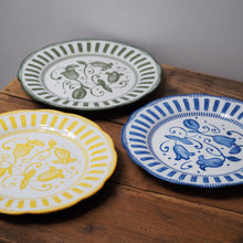 Load image into Gallery viewer, French Porcelain Scalloped Floral Lunch Plate / Yellow