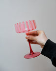 Pink Striped Cocktail Coupe