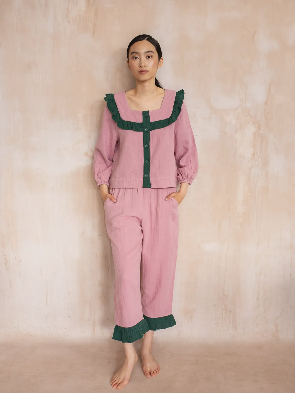 TBCo Cotton Pyjamas in Pink Ruffle – Mon Pote