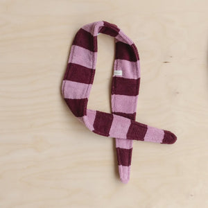 Terry Cotton Hair Tie in Pink and Burgandy