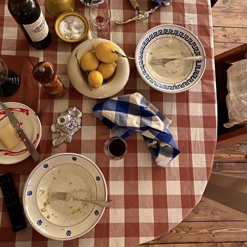 Terracotta Gingham Tablecloth  Bertel