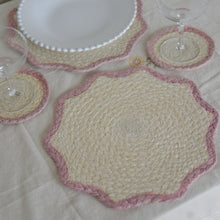 Load image into Gallery viewer, Braided Scalloped Placemats / Colours