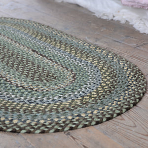 Hedgerow Jute Oval Rug / Green