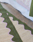 Olive Wave Jute Rectangle Rug / Sizes