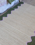 Olive Wave Jute Rectangle Rug / Sizes