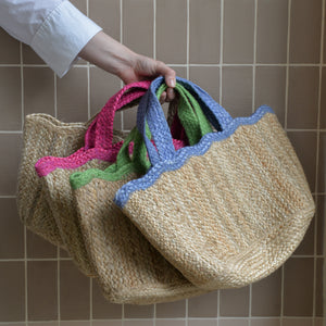 Scallop Jute Tote Bag / Colours