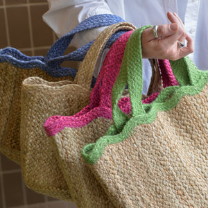 Scallop Jute Tote Bag / Colours