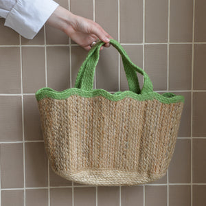 Scallop Jute Tote Bag / Colours