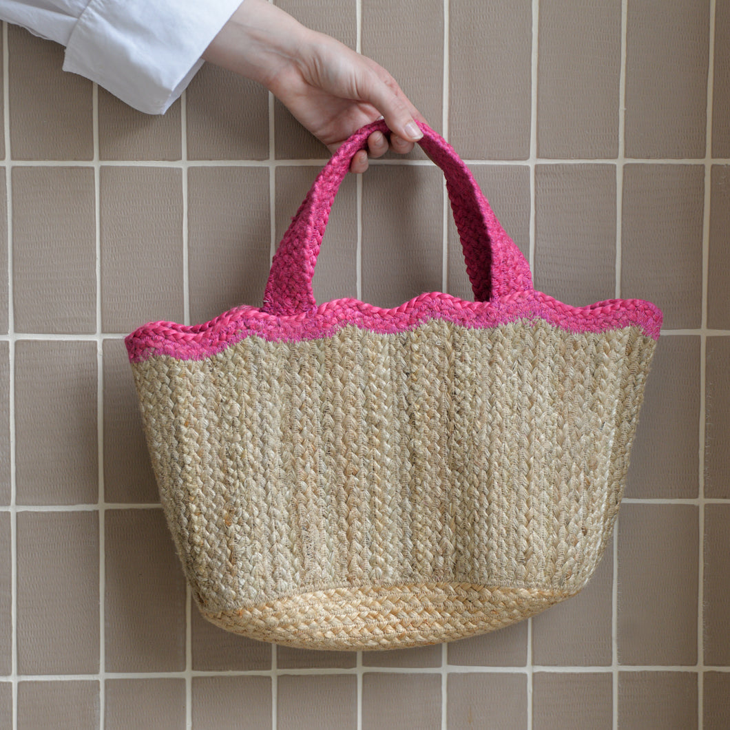 Scallop Jute Tote Bag / Colours