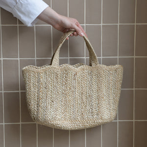 Scallop Jute Tote Bag / Colours