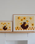 Sunflowers in Burgundy Vase by Frankie Penwill