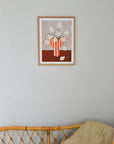 White Flowers in Striped Vase by Frankie Penwill / Sizes