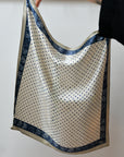 Silk Neck Scarf / Navy Polka Dot
