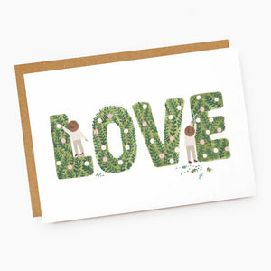 Topiary Love Valentines Card