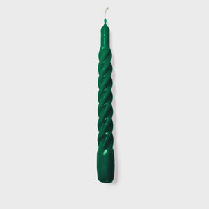 Twisted Gloss Candle / Dark Green