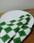 Green & White Checkerboard Napkin