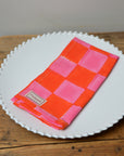 Pink & Orange Checkerboard Napkin