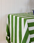 Wide Striped Tablecloth / Green