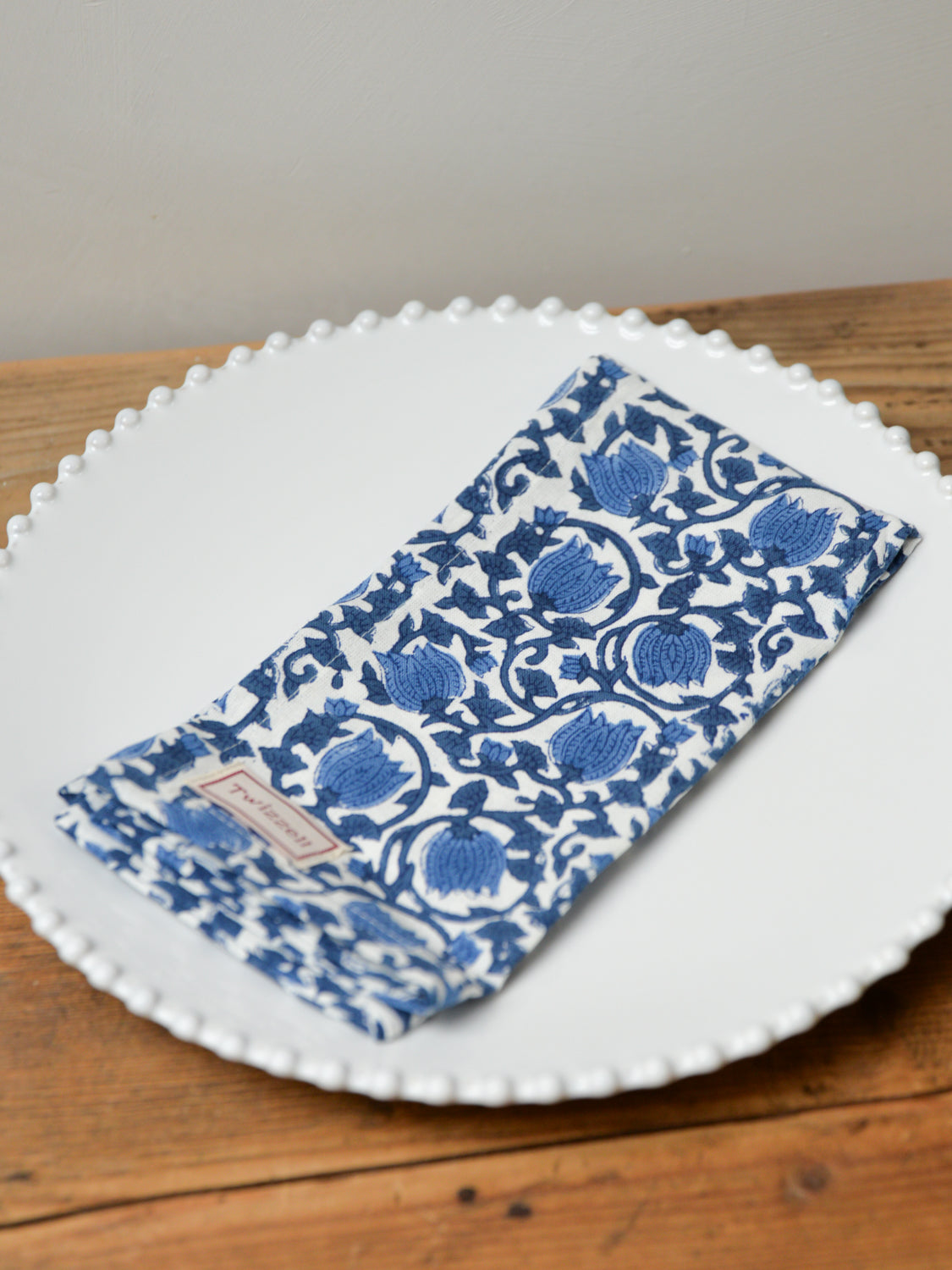 Zucchini Print Napkin / Blue