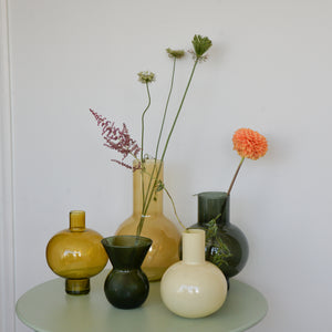 Colourful Round Glass Vase / Green