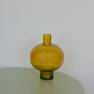 Colourful Glass Vase / Amber Yellow