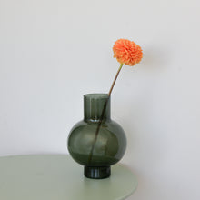 Load image into Gallery viewer, Colourful Round Glass Vase / Green