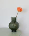 Colourful Round Glass Vase / Green
