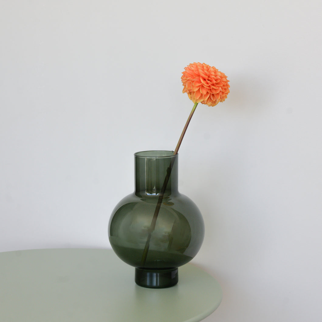 Colourful Round Glass Vase / Green