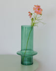 Colourful Tall Glass Vase / Sea Blue