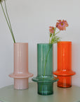 Colourful Tall Glass Vase / Sea Blue