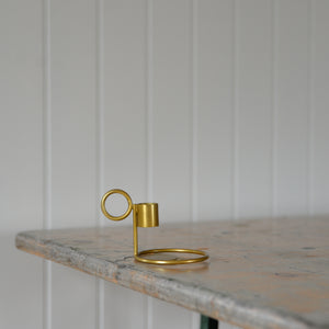 Double Ring Candle Holder / Gold