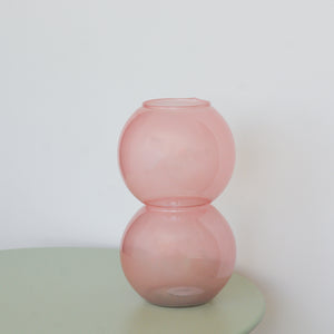 Round Colourful Glass Vase / Pink