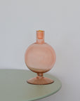 Round Glass Candle Holder / Pink