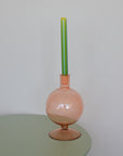 Round Glass Candle Holder / Pink