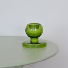 Load image into Gallery viewer, Round Glass Candle/Tealight Holder in Green