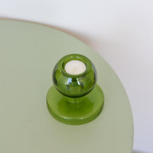 Load image into Gallery viewer, Round Glass Candle/Tealight Holder in Green