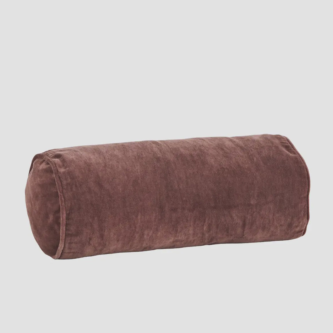 Velvet Bolster Cushion / Dark Rose