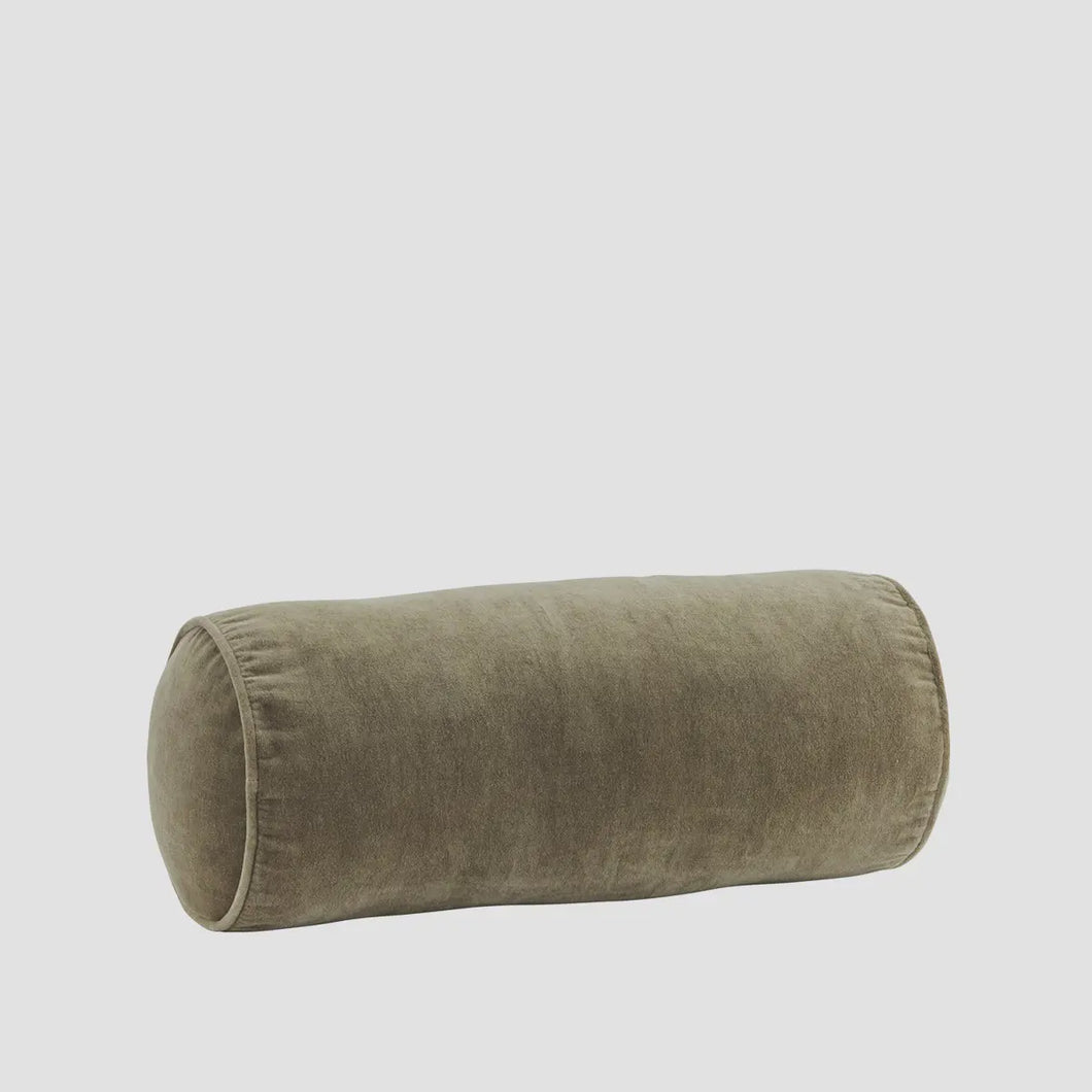 Velvet Bolster Cushion / Dusty Green