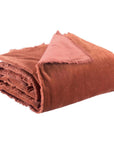 Fara Cotton Velvet Throw 135 x 200 / Sienna