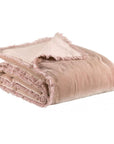 Fara Cotton Velvet Throw 135 x 200 / Soft Pink
